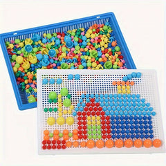 Colorful Mushroom Nail Puzzle Toy DIY Assembly Kit