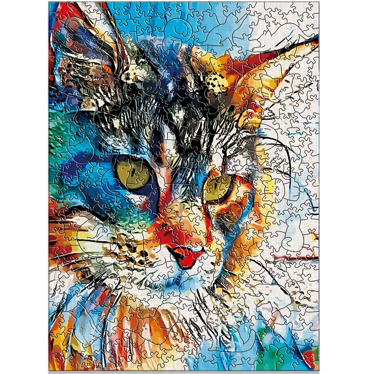 Arrogant Three Long haired Cat Wooden Puzzle Stress Toy Family Game