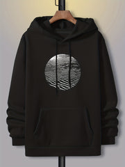 Men's Circle Print Graphic Fleece Hoodie