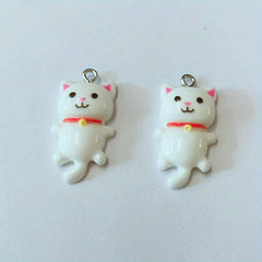 10Pcs 3D Small Cat Charm Pendant Resin Accessories Earrings Keychain Bracelet