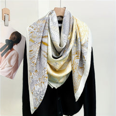 Satin Twill Scarf Print 70cm Square Scarf for Women