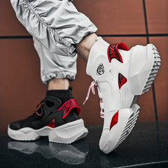 Men's High Top Knit Sneakers Lace Up Breathable