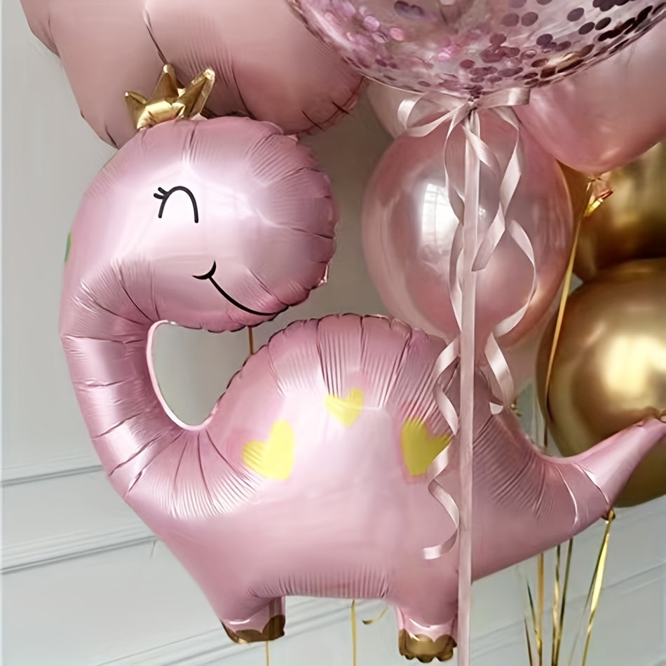 Crown Dinosaur Foil Balloon for Birthday Party Decoration