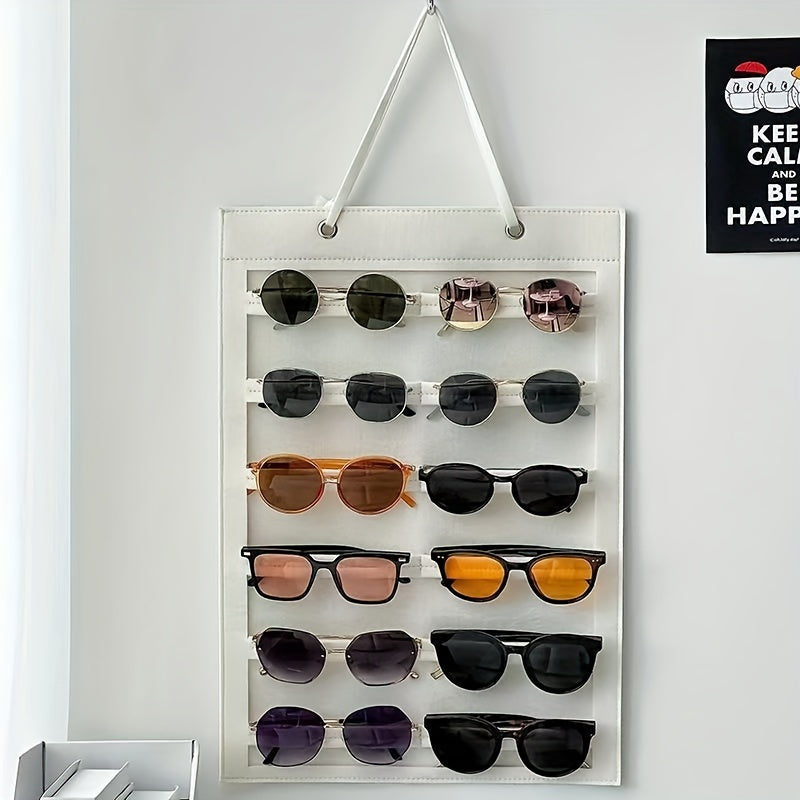 Felt Wall Hanging Glasses Organizer 12 Slots Foldable