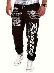 Men's Letter Print Drawstring Sweatpants for Hip Hop Streetwear