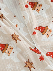 Christmas Baby Girls Hat Print Jumpsuit Set