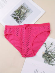 6 Pack Plus Size Bow Print Low Rise Briefs Set