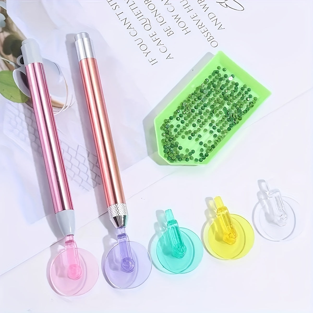 5D Diamond Painting Tools Set - Roller, Glue, Colorful Point Drill Pen