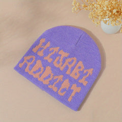 Y2K Multicolor Letter Woolen Hat Street Style