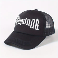 Gothic Letter Print Trucker Hat Mesh Baseball Cap Hip Hop