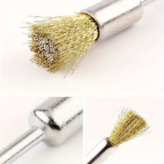 5pcs 3.94in Extended Steel Copper Wire Brush Pen Rust Paint Removal