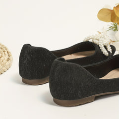 Faux Pearl Flat Shoes Slip On Soft Sole Casual Comfy Walking Shoes