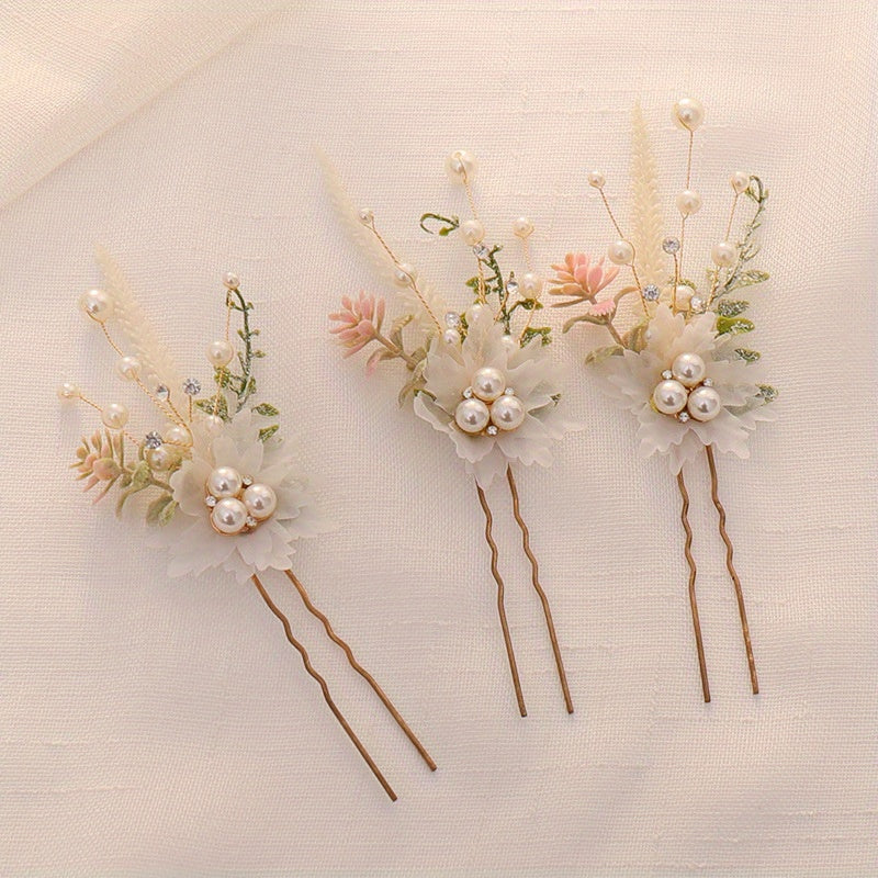 Faux Pearl Flower Leaf Headband Hairband Tiara Wedding Bridal Hair Accessories