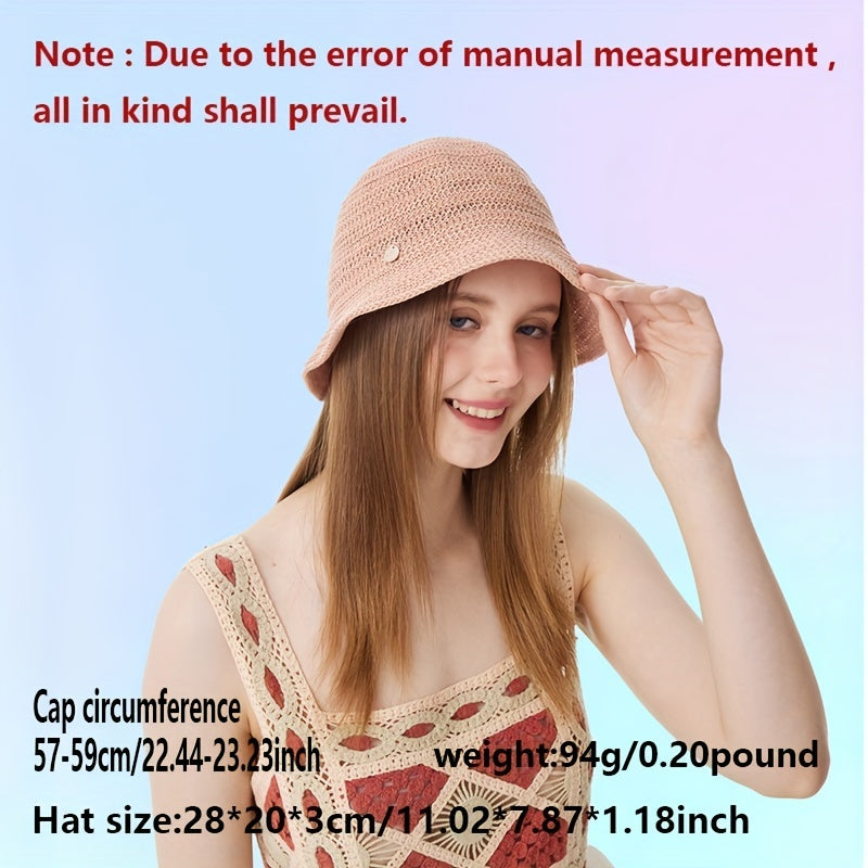 Pink Knitted Basin Hat Thin Breathable Cloche Hats For Women
