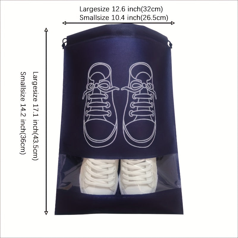 6pcs Portable Shoe Drawstring Storage Bag Non Woven Fabric Shoe Bag