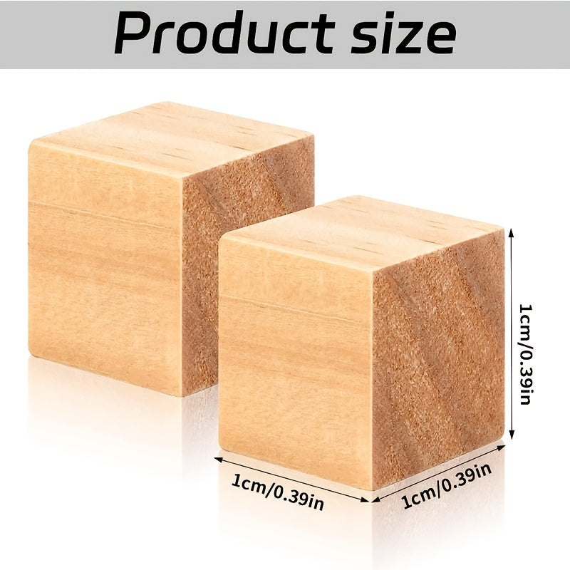 100pcs 0 Wooden Cubes Natural Wooden Blocks DIY Puzzle Making
