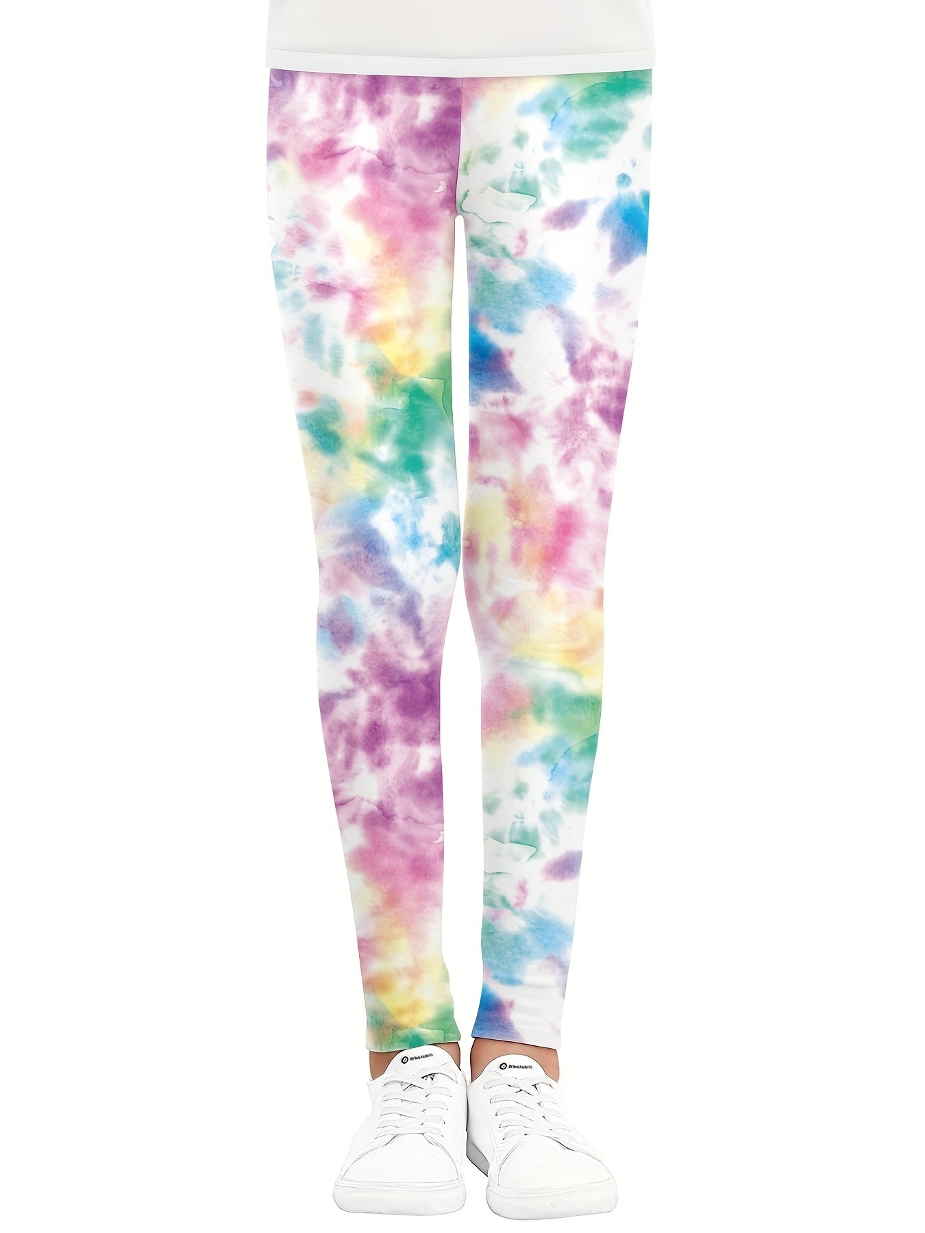 2pcs Girls Tie Dye Stretch Leggings Athletic Slim Yoga Pants Kids Clothes