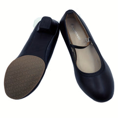 Women's Dance Shoes Cross Strap Chunky Heel Pumps
