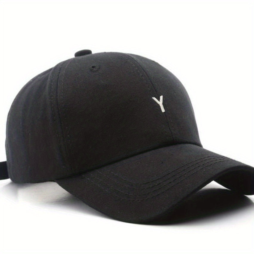 Y Embroidery Baseball Cap Lightweight Cotton Sun Hat Casual Solid Dad Hats