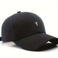 Y Embroidery Baseball Cap Lightweight Cotton Sun Hat Casual Solid Dad Hats