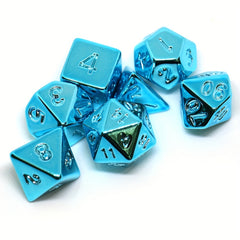 7 Piece Electroplated Polyhedral Dice Set for RPGs & Table Games