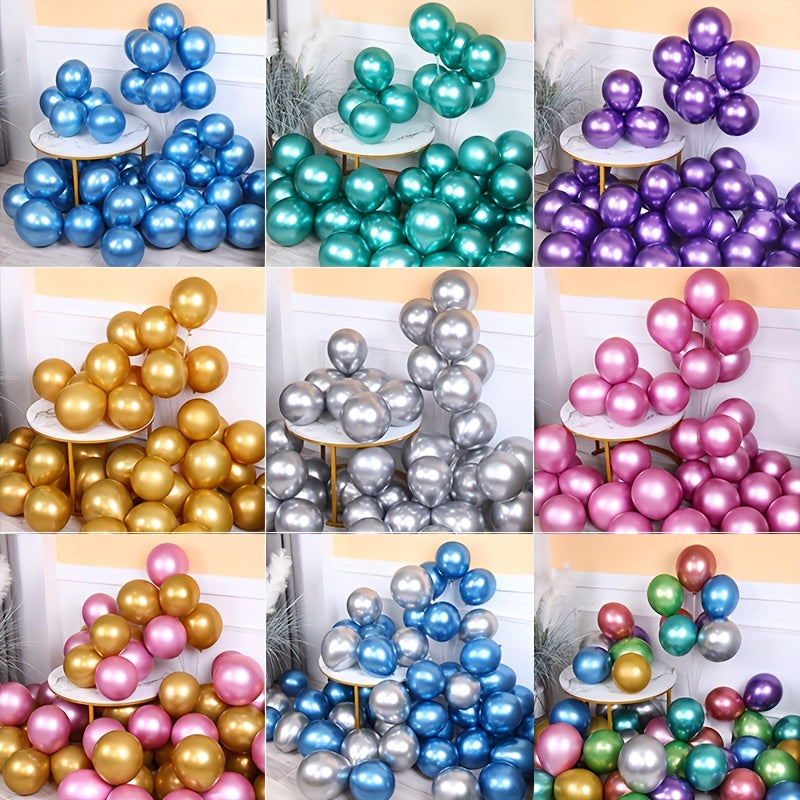 100pcs 5inch 12 Golden Metal Balloons Party Decoration Halloween Christmas