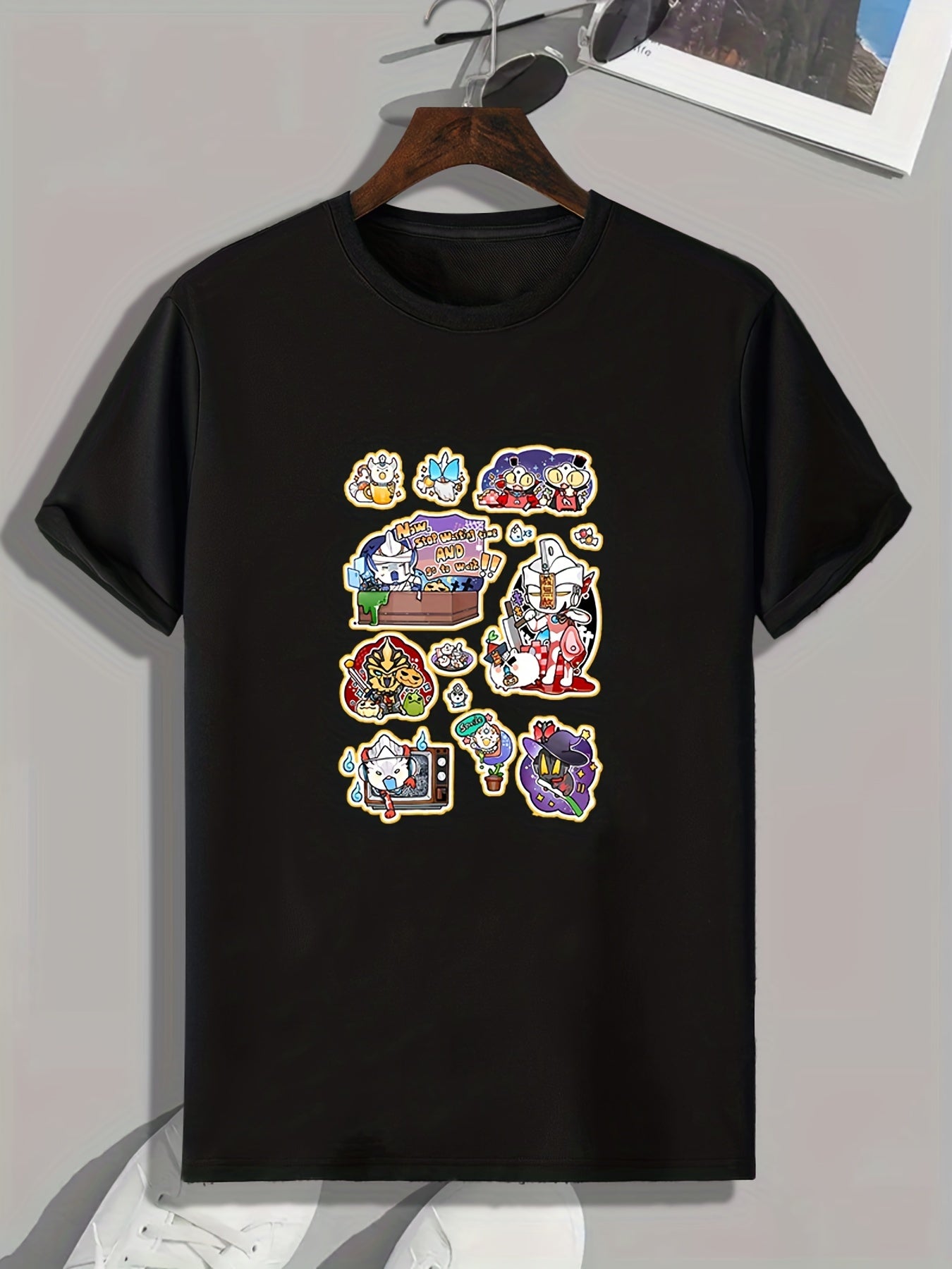 Men's Doodle Pattern T-shirt for Halloween