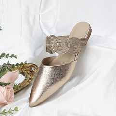 Women's Pointed Toe Flat Mules Slippers