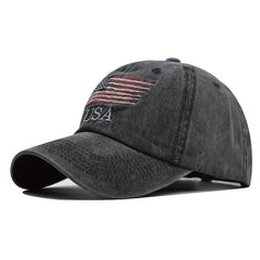 American Flag Embroidered Distressed Cap Dad Hat Sports Cap