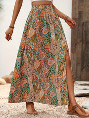 Boho High Waist Split Skirt for Spring & Summer