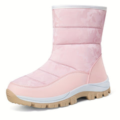 Women's Waterproof Snow Boots Faux Leather Winter Warm High Tube Hiking Boots