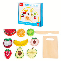Colorful Wooden Food Cutting Toy Set for Kids