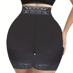 Lace Trim Shaping Shorts High Waist Seamless Tummy Control Shorts