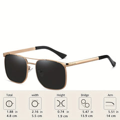 Men's Business Sunglasses UV400 Metal PC Glasses With Case