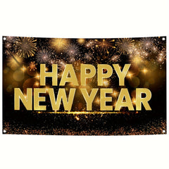 1pc Happy New Year Banner Large Party Wall Hanging Decoration