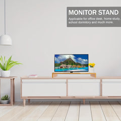 Wooden Monitor Stand Desktop Organizer TV Screen Computer Printer Laptop