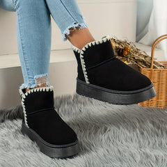 Plush Lined Furry Thermal Thick Sole Heighten Snow Boots