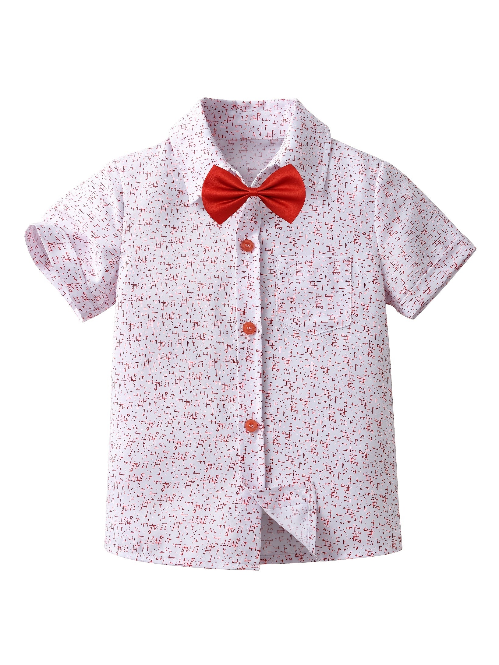 Graffiti Stripe Print Boys Lapel Shirt Summer Casual Top