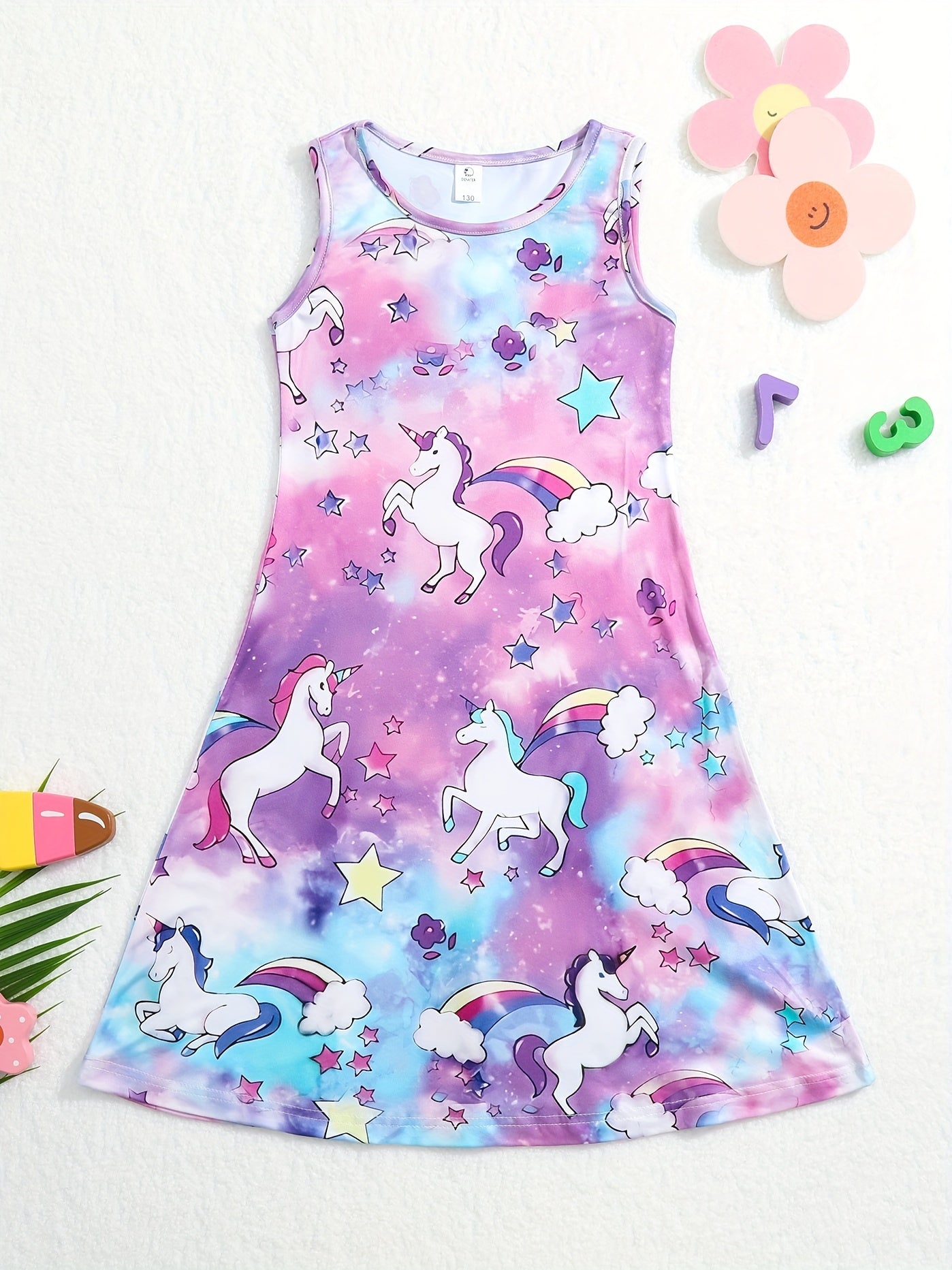 Adorable 3D Printed Star Princess Dress for Girls
