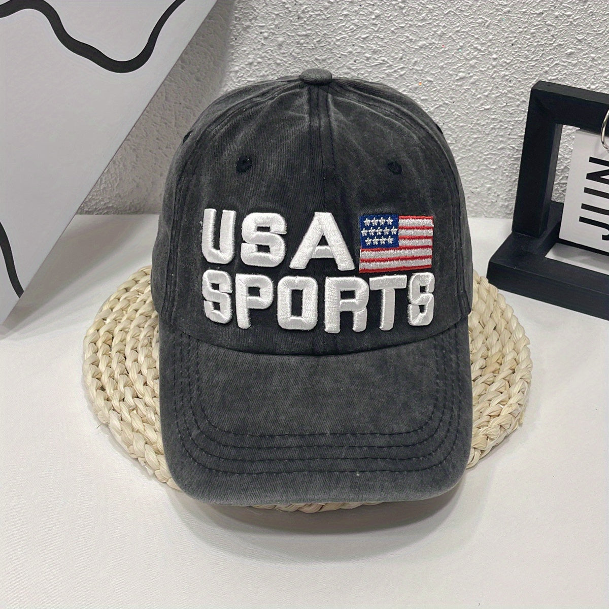 SPORT 3D Embroidery Washed Denim Baseball Cap