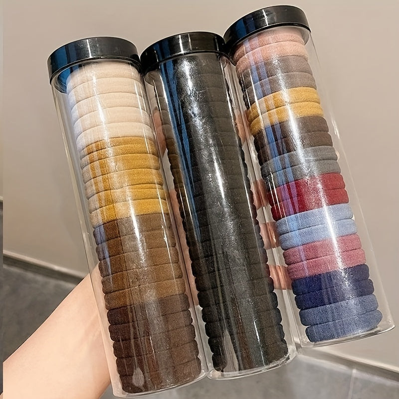 20pcs Seamless Elastic Head Rope in Can for Girls