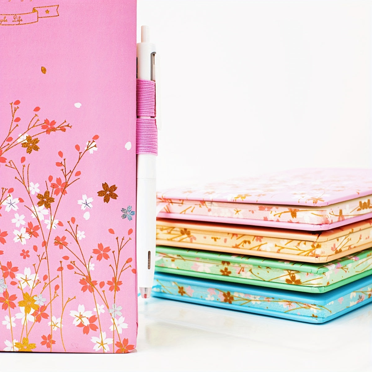 Four Seasons Journal Notebook A5 Size Golden Stamped Flower Border 100gsm 160pg
