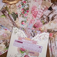 40 Sheets Vintage Lace Scrapbook Paper, Non-Sticky Square Background Paper