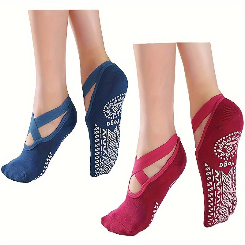 Non Slip Yoga Socks Cross Strap Dance Fitness Socks For Women