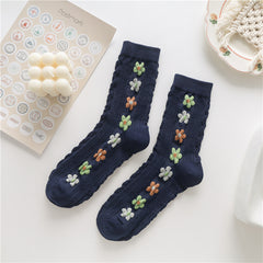 Women's Vertical Floral Socks - 5 Pairs