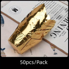 50pcs Aluminum Foil Tulip Muffin Cups Cupcake Liners Waterproof Laminating Paper
