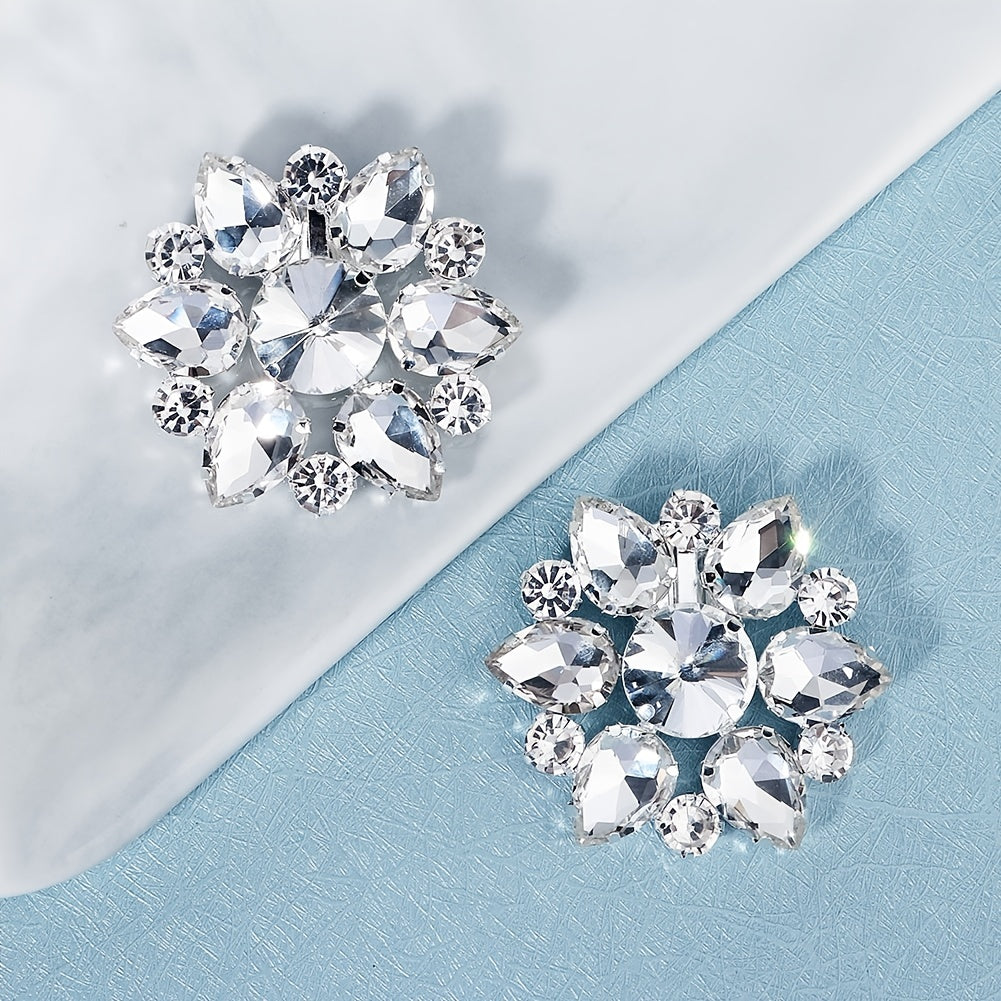 Crystal Flower Shoe Clips Wedding Party Accessories