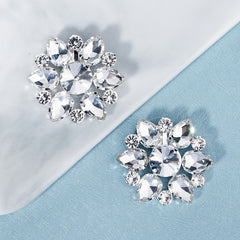 Crystal Flower Shoe Clips Wedding Party Accessories