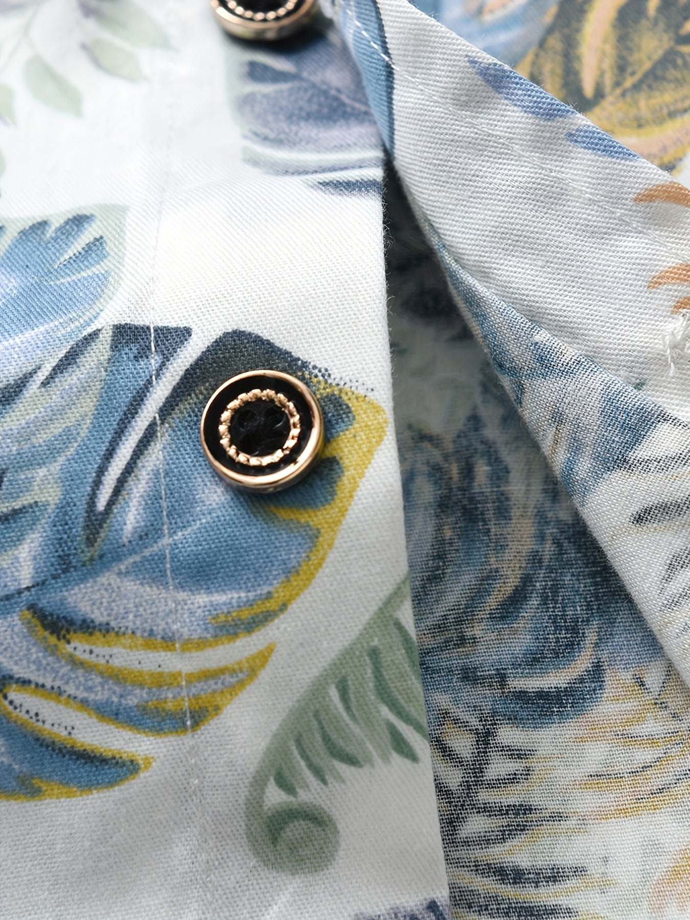 Boys Leaf Print Short Sleeves Casual Shirt For Vacation Beach