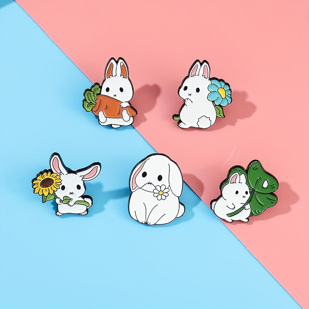 Cute Y2K Rabbit Enamel Pin for Clothes, Bags, DIY Decor - Ideal Gift